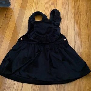 Black velvet pinafore dress